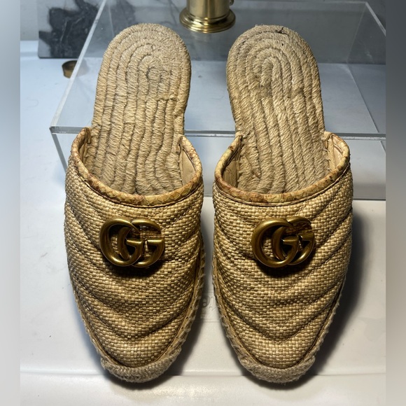 GUCCI double cloth mules sz 35 made in spain - Picture 11 of 16